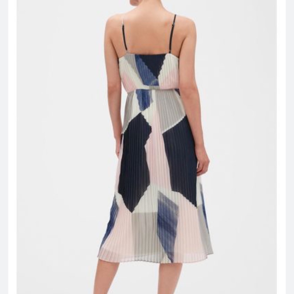 EUC Banana Republic Color Block Pleated Midi Dress - Picture 4 of 6